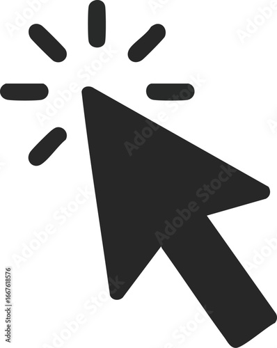 Click Icon with Radiating Effect cursor pointer mouse pointing select action graphic