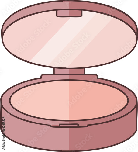 Compact Powder Makeup Icon Illustration cosmetic beauty blush face mirror design graphic