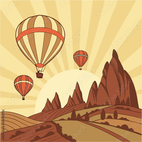 hot air balloon over cappadocia turkey