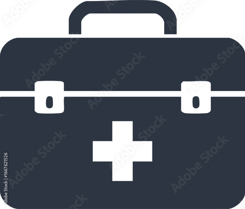 First Aid Kit Icon Vector Illustration medical health emergency help care cross