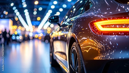 Wallpaper Mural Closeup Macro Shot of a Sleek Car Vehicle with Smooth Curves, Polished Texture, and Glossy Surface Ideal for Automotive Marketing and Promotional Backgrounds
 Torontodigital.ca