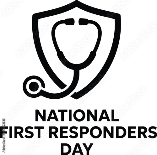 National First Responders Day stethoscope shield logo