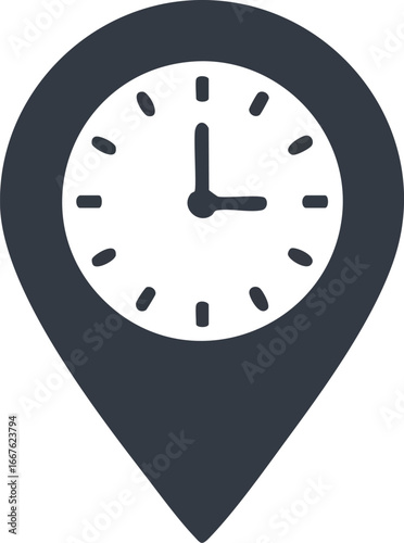 Location Time Icon Clock Pinpoint Marker pin map gps navigation schedule appointment