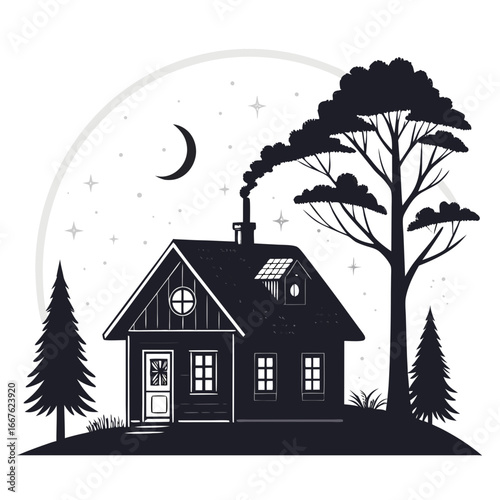 house with tree