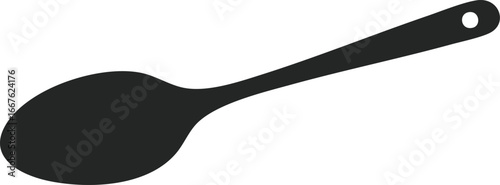Minimalist Black Spoon Silhouette Vector Illustration utensil cutlery flatware silverware tool equipment