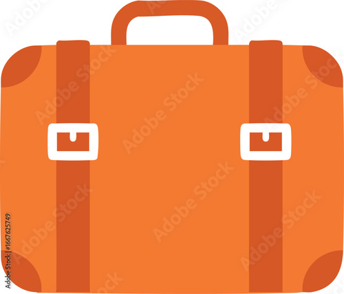 Orange Suitcase Icon luggage travel journey trip vacation travel bag baggage carry-on checked baggage
