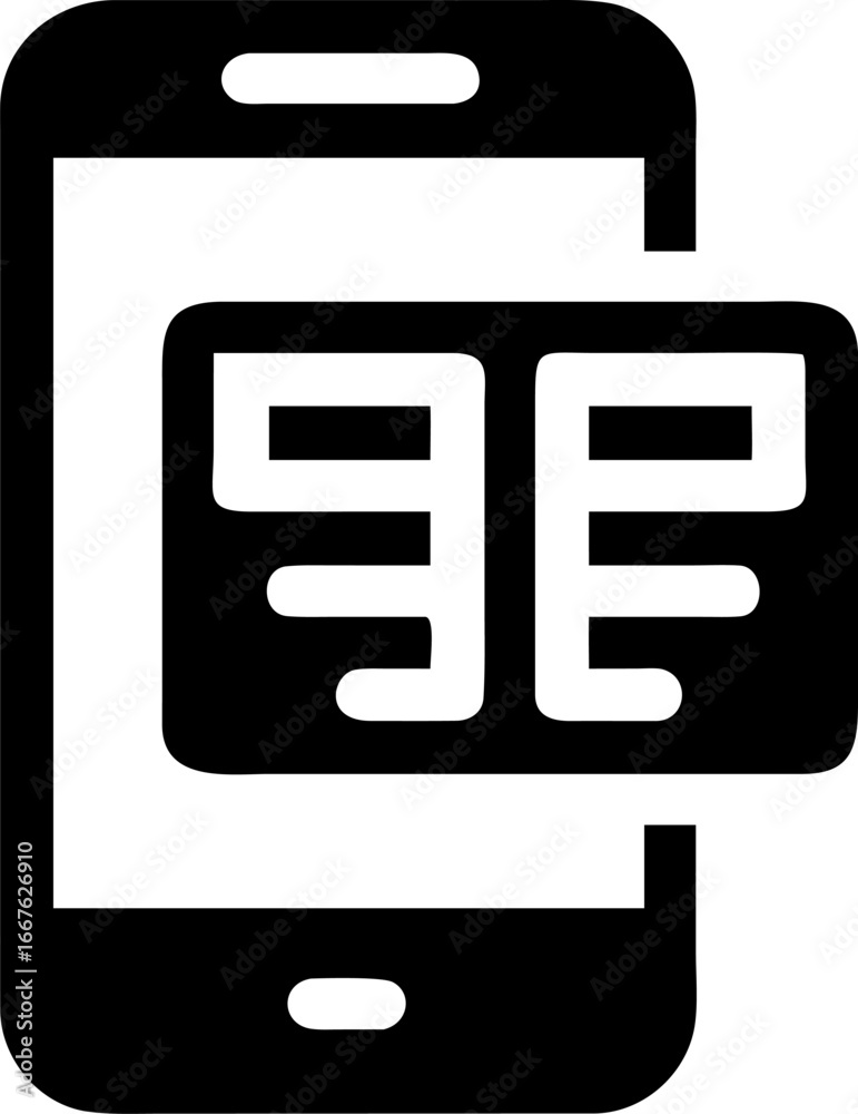 Fototapeta premium Minimalist flat icon of a modern smartphone with clean lines