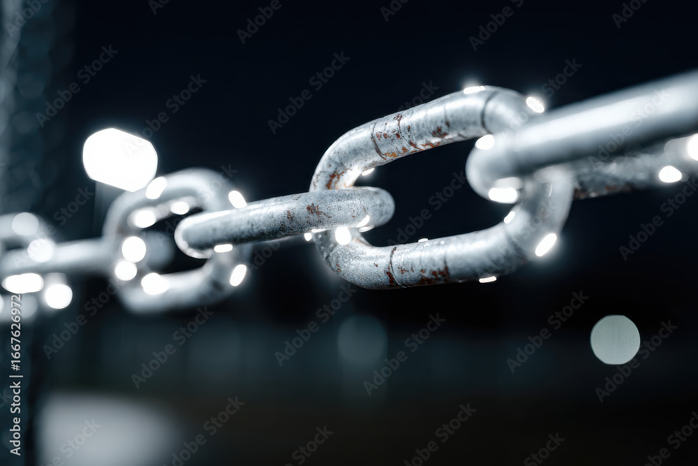 Naklejka premium Glowing chain link