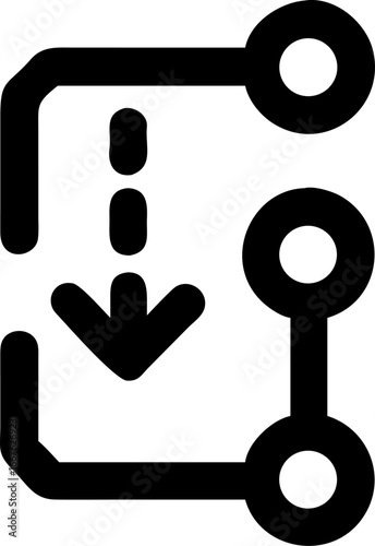 Stylized git commit icon representing code development and version control