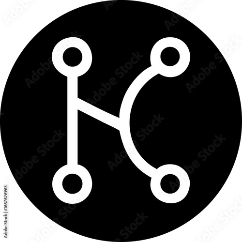 Stylized git commit icon representing version control and code changes