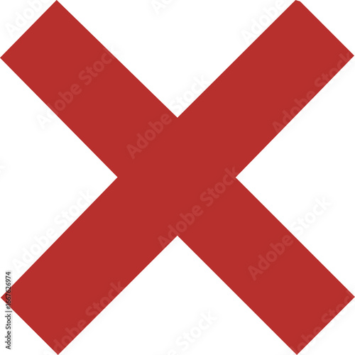 Red Cross Symbol on White Background mark sign warning error cancel wrong