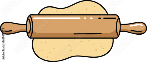 Rolling Pin Flattening Dough for Baking rolling pin preparation cooking kitchen pastry bread