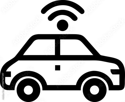 Modern self driving car icon for autonomous vehicle technology