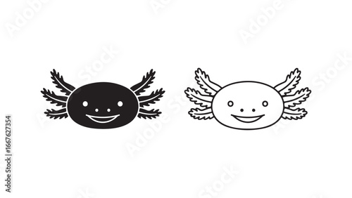 Axolotl face icon with transparent background