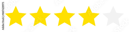星評価アイコン（ベクター）4.0／5点