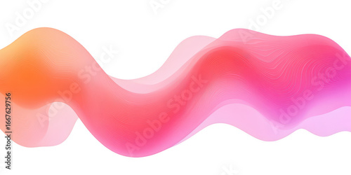 Abstract Gradient Wave Flowing Across Black Background With Subtle Lines smooth isolated on a transparent background