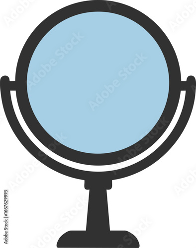 Simple Vector Illustration of a Mirror reflection beauty cosmetic makeup grooming bathroom