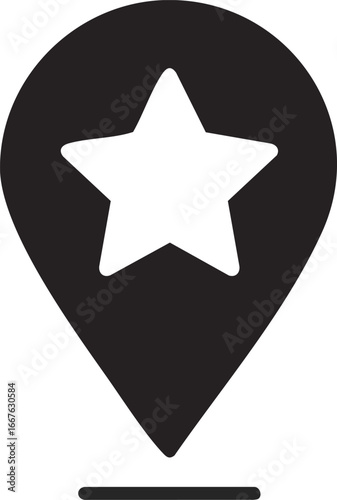 Star Location Pin Icon Vector Illustration map marker favorite place gps navigation