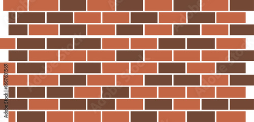 TwoTone Brick Wall Pattern Illustration texture background brown orange vector masonry construction