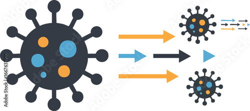 Virus Transmission Illustration infection spread disease bacteria microbes pathogens health medical science
