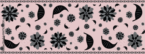 Romantic carpet runner with powder pink background and floral motif. Great for packaging, gift wrapping, invitations, and decorative web backgrounds. Horizontal. EPS10. 