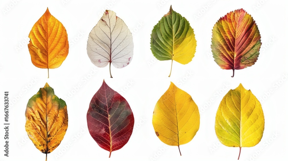 Obraz premium Autumn Leaves Isolated On White