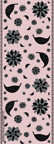 Romantic carpet runner with powder pink background and floral motif. Great for packaging, gift wrapping, invitations, and decorative web backgrounds. Vertical. EPS10. 