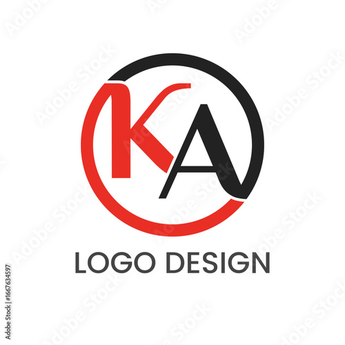 Free Download Minimalist KA Circle Logo Design Template - GFXLoad