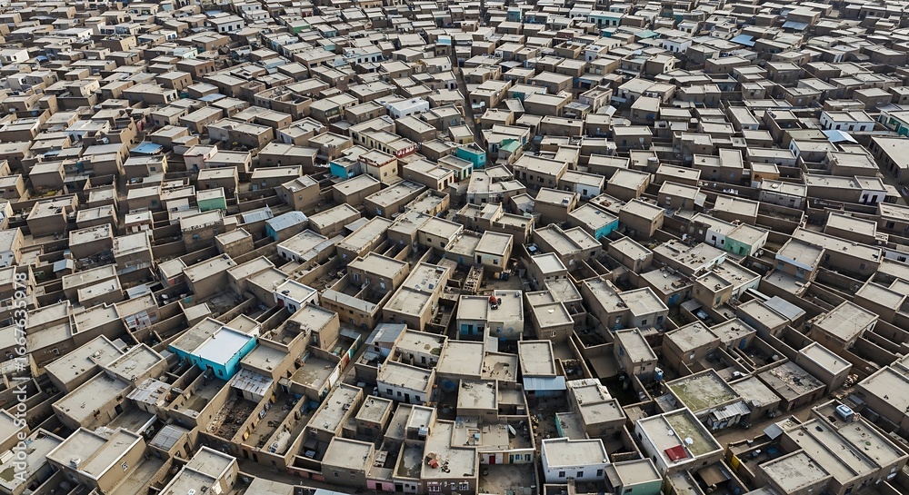 Fototapeta premium Aerial View of a Dense Urban Area.