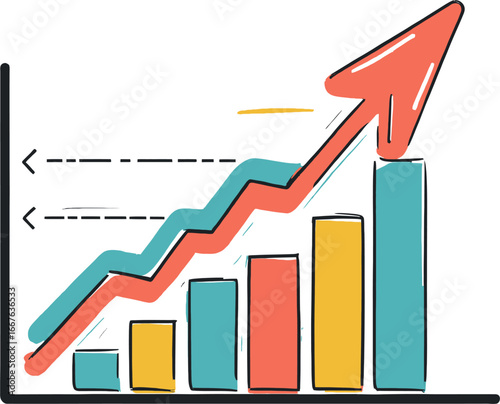 Ideal for presentations, reports, and articles emphasizing business growth strategies and financial success. Visual representation for corporate environments and economic discussions.