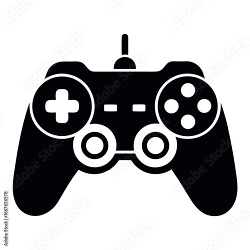 a-stark--minimalist-graphic-of-a-video-game-contro.eps