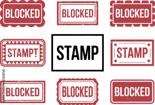 Blocked and stamp vector design elements for graphic design