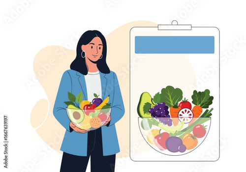 A person holds a bowl of fresh fruits vegetables promoting healthy eating habits