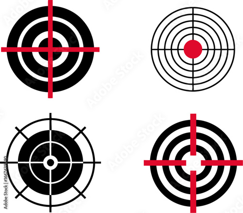 Target practice bullseye vector illustration set isolated