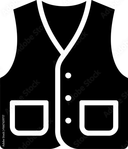 Shop black vest icon vector illustration clothing apparel