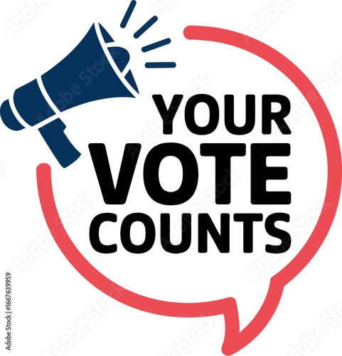 Vote counts megaphone election reminder political campaign