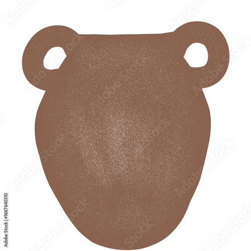 brown ceramic pot