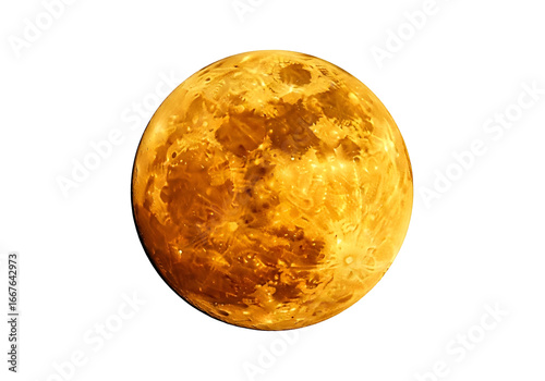 A radiant, golden orb dominates the inky blackness, a celestial sphere glowing with an intense yellow-orange hue.