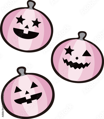 アイコン　ハロウィン　秋　かぼちゃ　おばけ　ジャックオランタン　かわいい　おしゃれ　イラスト　セット
