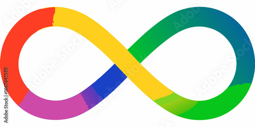 Autism awareness symbol infinity sign with rainbow colors diversity and inclusion