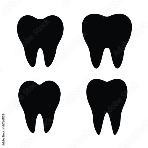 tooth silhouette, dental tooth silhouette, molar silhouette, incisor silhouette, canine silhouette