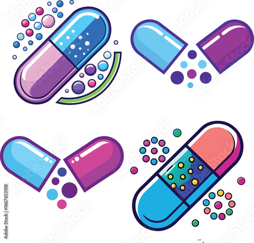 Medical medicine icon set design 
