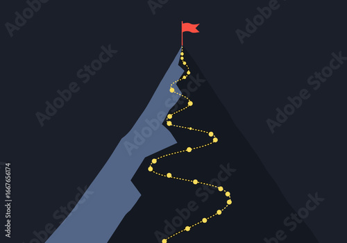 Navigating the winding path to achieve your ambitious goals and reach the summit success