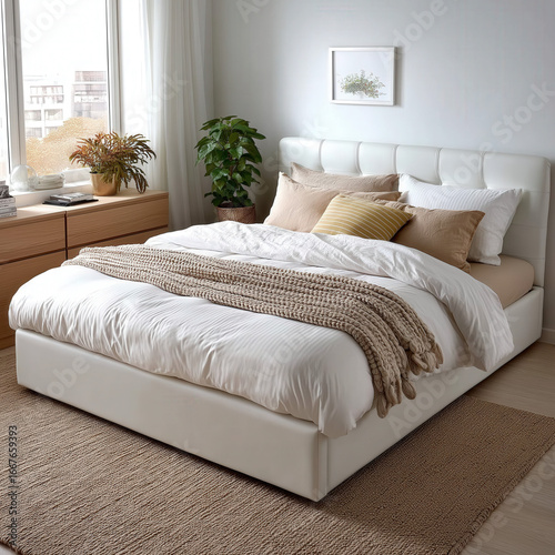 white bed isolated