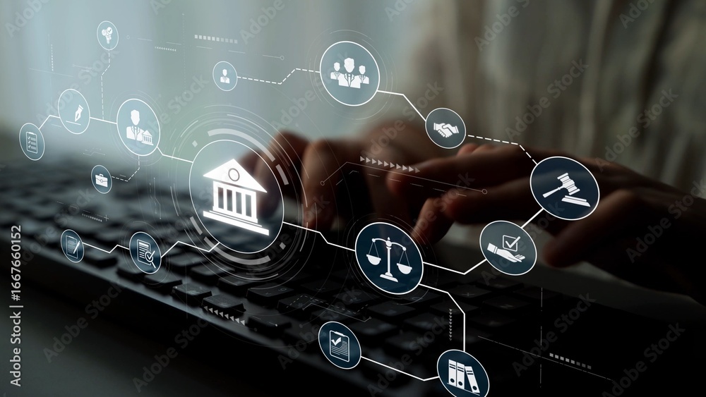 custom made wallpaper toronto digitalFuturistic digital law interface displaying justice scale, highlighting digital law, AI compliance, digital law systems, and digital law regulations for secure governance. Muxer
