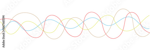 Thin line wavy abstract background. Vector illustration
