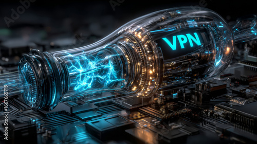 VPN - Virtual Private Network - Cyber Security and Privacy Data Encryption Software Solutions for Business concept. A smartphone with vpn app for anonymous internet using, unblock websites