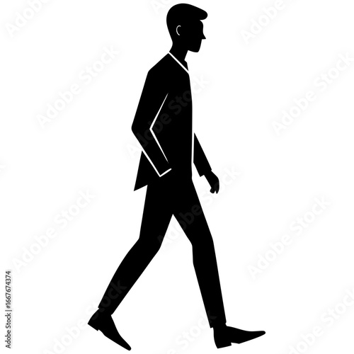 silhouette of a walking man