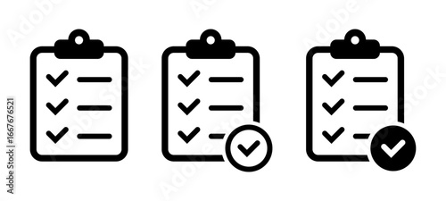 Wallpaper Mural Clipboard icons set, checklist icon for web site and app design. Torontodigital.ca