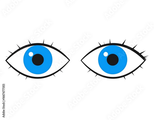Cartoon eyes, blue color